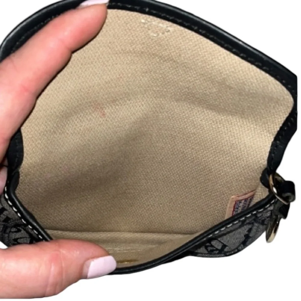 Dooney & Bourke monogram black & grey wallet wristlet